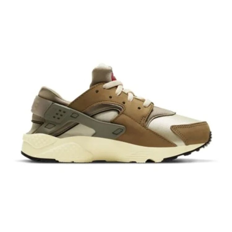 Stussy X Nike Air Huarache LE PS Desert Oak 2021 Kids Sneakers Brown Reed Light-Straw DH3324-200