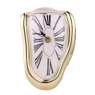 Melting Clock Modern Surrealistic Shelf Decor Distorted Wall Clock Art