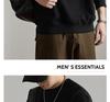Retro Trendy Textured Jacquard Round Neck Sweatshirt for Men - Loose Fit, Plus Size Friendly, Casual Long Sleeve Top