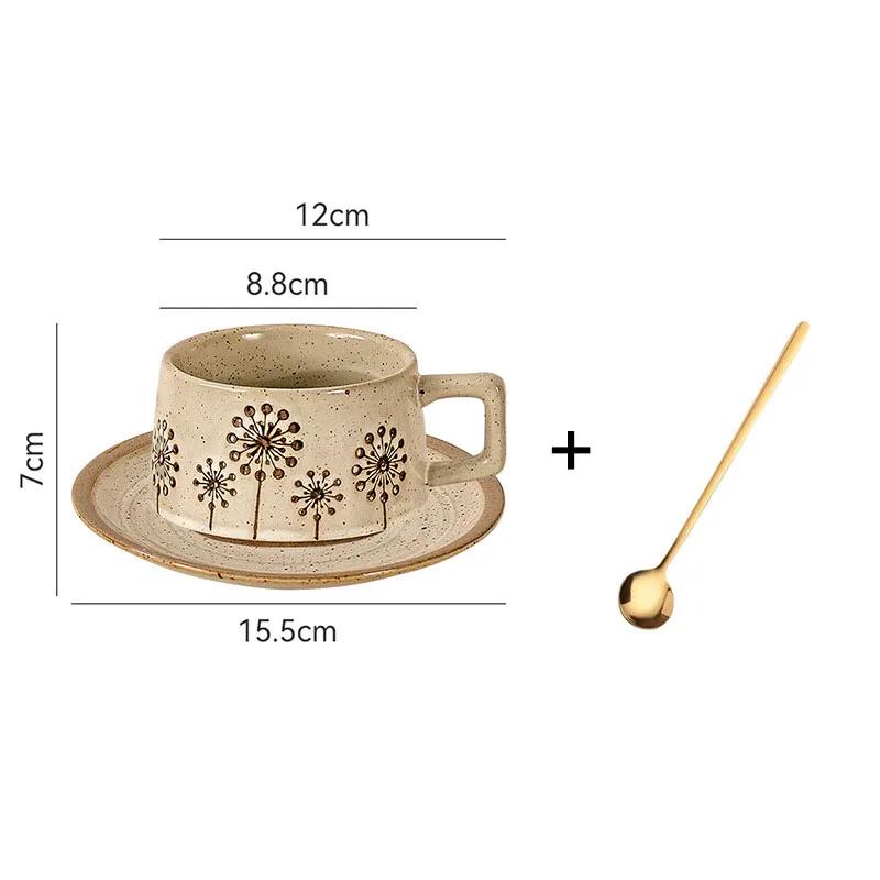 Japanese Retro Ceramic Mug Set Hand-painted Pattern Coffee Office Beverage Cup Milk Household Tea Cups Water