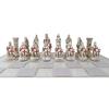 Hand Painted Medieval Crusader Knights of The Cross Christian VS Muslim Saladin Ottoman Empire Resin Chess Pieces with 15 by 15