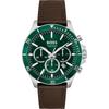 Troper Green Dial Brown Leather Men's Quartz Watch 1514098