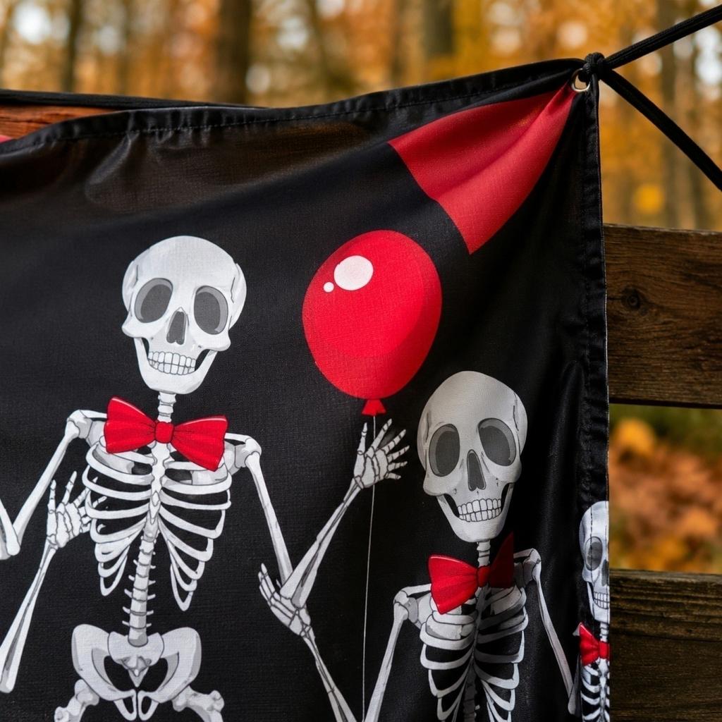 Halloween Skeleton Trunk Polyester Hanging Flag for Car Trunk Party Decoration
