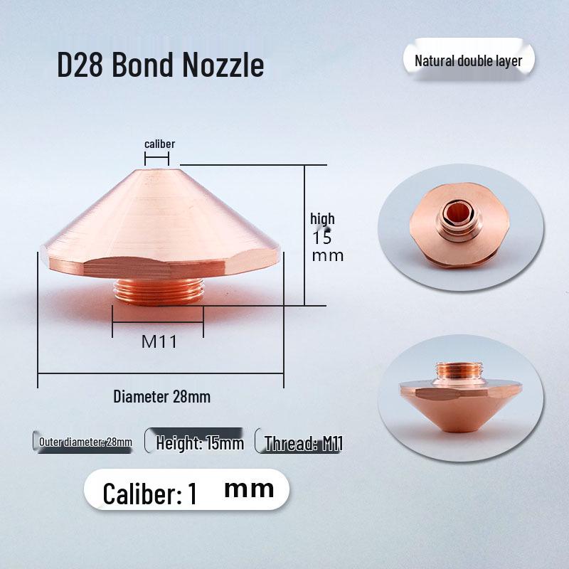 High-Speed Laser Cutting Nozzle for Sheet Metal - Purple Copper, Single/Double Layer