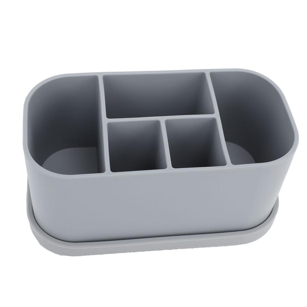 Silicone Toothbrush Toothpaste Holder Multipurpose 5 Slots Drainage Holes Bathroom Countertop