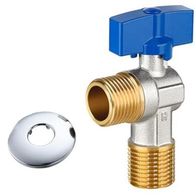 1pc Brass Angle Valve Leak-Proof Water-Saving 0.5-inch Connection Valve For Bathroom Heater Plumbing Systems