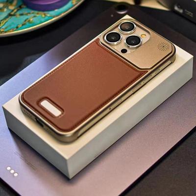 Luxury Aluminum Metal Leather Shell Case For iPhone 16 15 14 13 Pro Max Magsafe Magnetic Frameless Aromatherapy Phone Cover