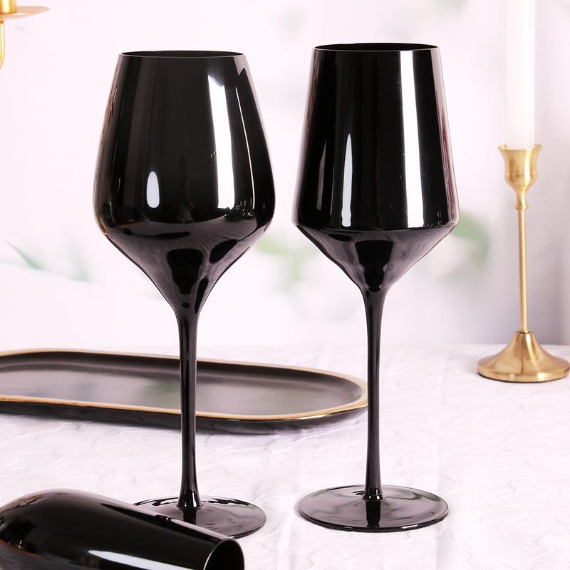 2Pcs Glass Household, Multi-purpose Black Crystal Glass, Tall Red Wine Glass, Champagne Glass, Glass Wine Glass