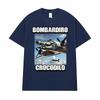 Bombardino Crocodilo Meme T-Shirt Men Women Short Sleeve Cotton Tees Funny Graphic T-shirt Y2k Outfit Summer Tops Men's Clothing