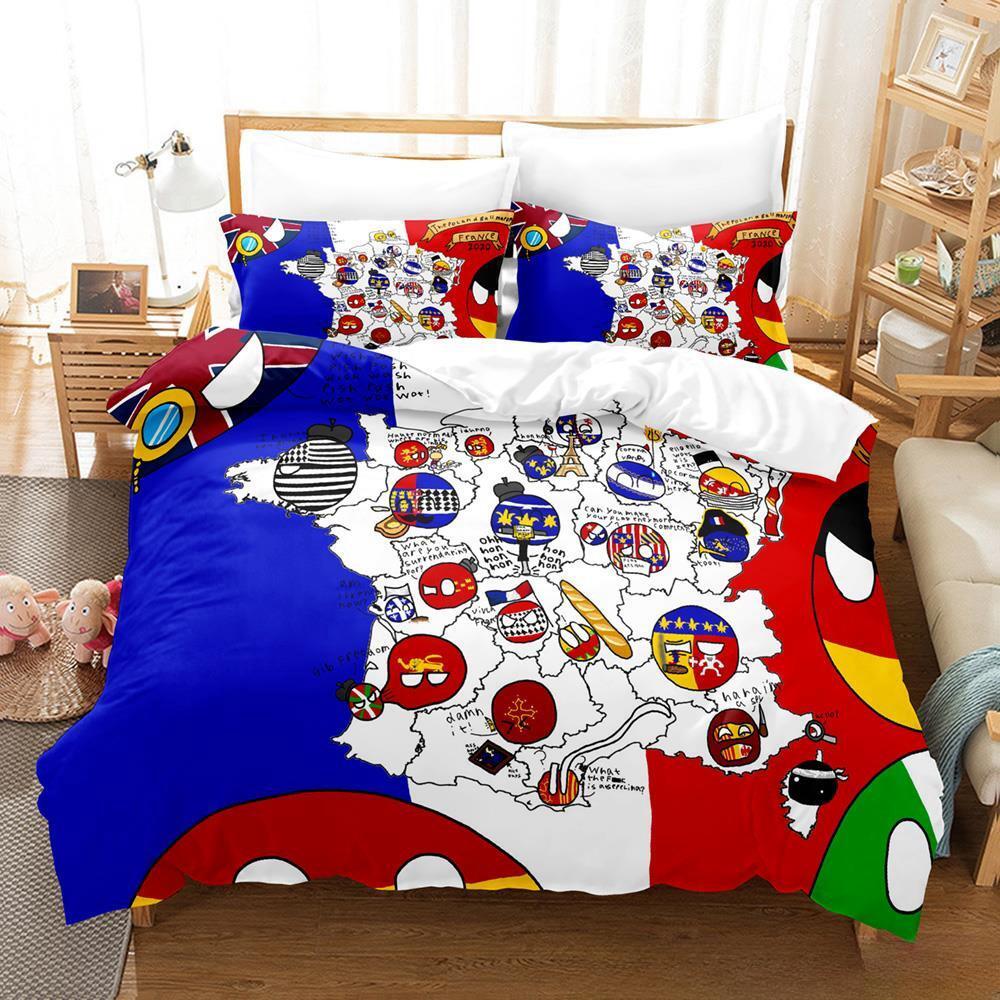 Nowy Zestaw Pościeli Countryball Polandballs Pojedynczy Bliźniak Pełny Queen King Size Zestaw na Łóżko Aldult Dziecko Sypialnia Zestawy Poszewek na Kołdrę 3D Anime