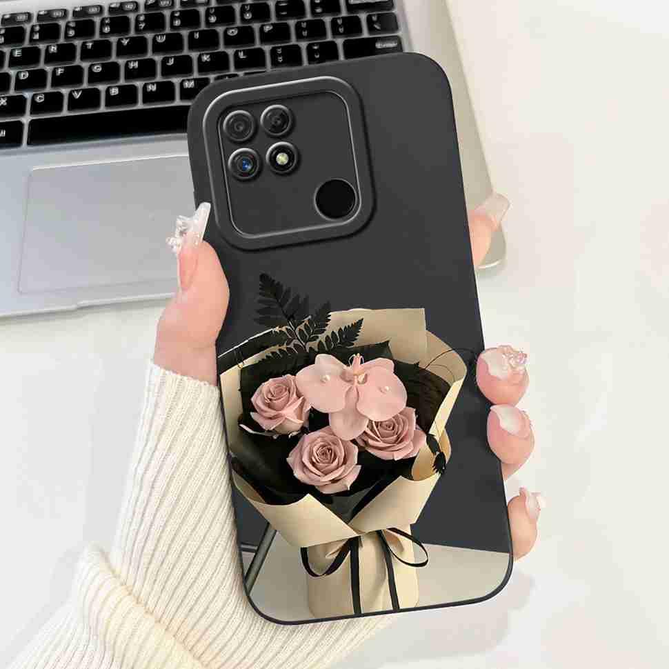 For Realme Narzo 50A Case RMX3430 Colorful Flowers Soft Silicone Cover For Oppo Realme Narzo50a 6.51" Fashion Protective Shell