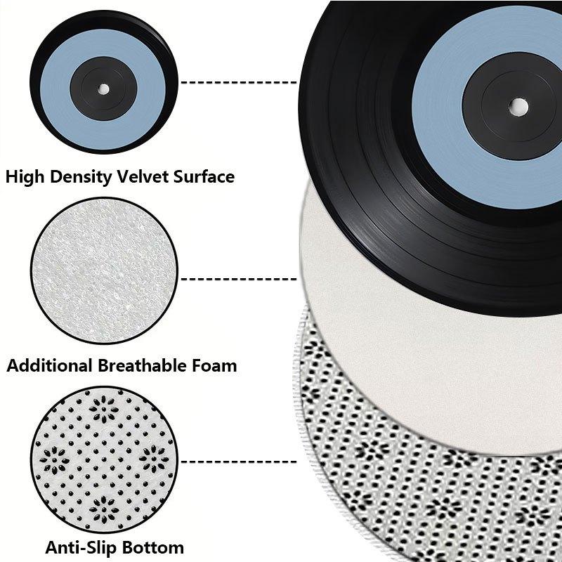 Vintage Vinyl Records Flannel-printed Round Floor Mats Are Slip-resistant Suitable Living Room Bedroom Terrace Garden Carpets