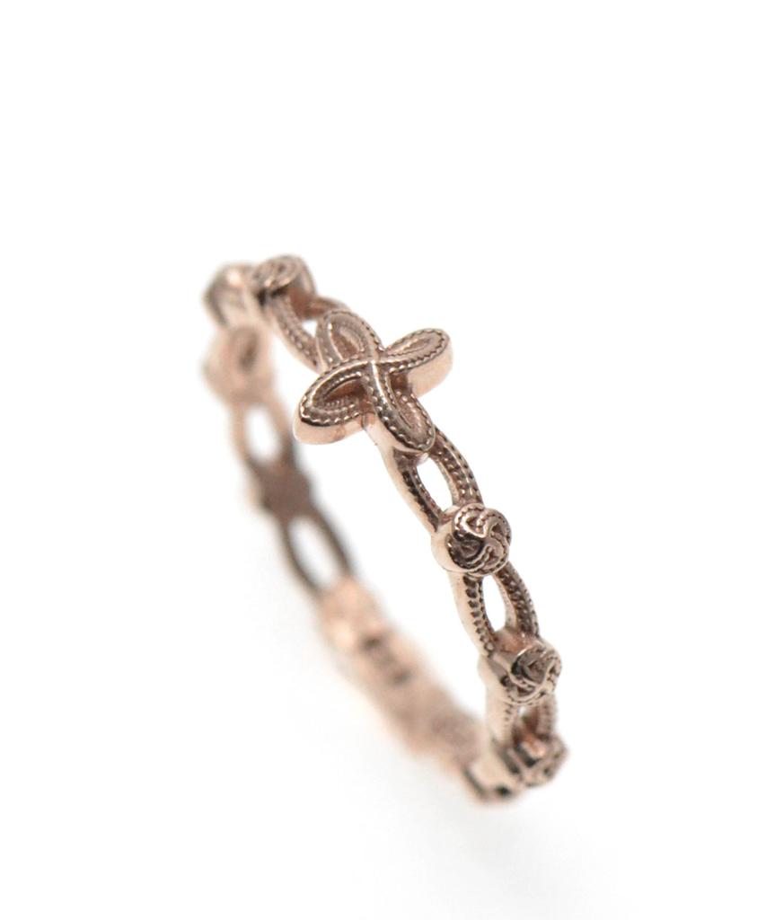 Vivus Rosette Rose Gold Silver Ring