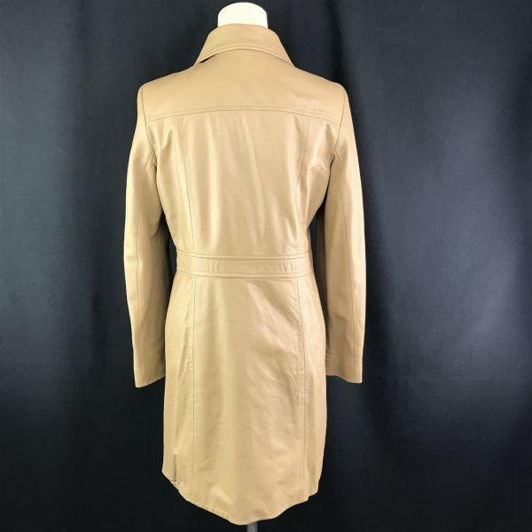 Zorronuez / Genuine Lamb Leather Padded Long Coat / Outerwear [9AR / Women's M / Beige] Quilted Lining / Double Pockets(USED)