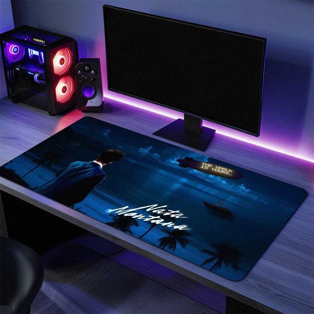 Film Scarface Tony Montana Mouse Pad Large Desk Mat Keyboard Ergonomic Office Rubber PC Non-slip Anti-fray Home Custom