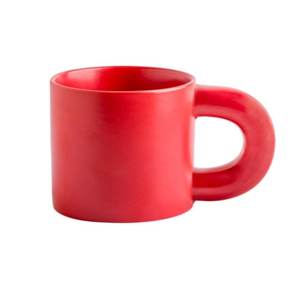 Fat Round Handgrip Novelty Cups Ceramic Cute Fat Handle Cup Personalized Milk Container  Home