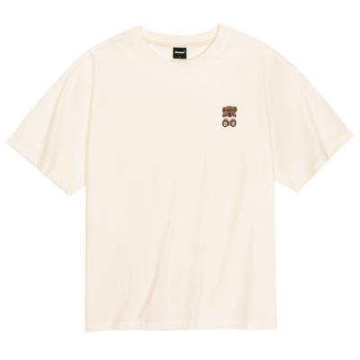OKSTAR Cool Cotton Oversized Mini Me Sleepy Teddy Bear Embroidered Short Sleeve Tee