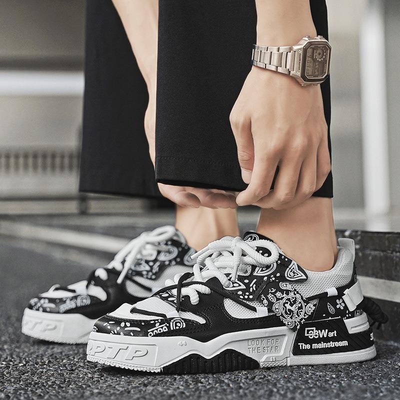 2 New Men's Autumn Hot Thick-soled Versatile Sports Board Shoes Casual Youth Height Increase Niche Trendy Shoes