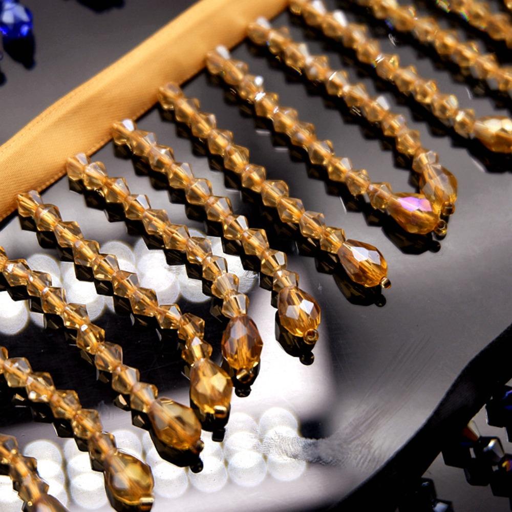 New 5.5CM Wide Crystal Pendant Beaded Fringe DIY Lace Decorative Trim Tassel Fringe Headwear Decoration