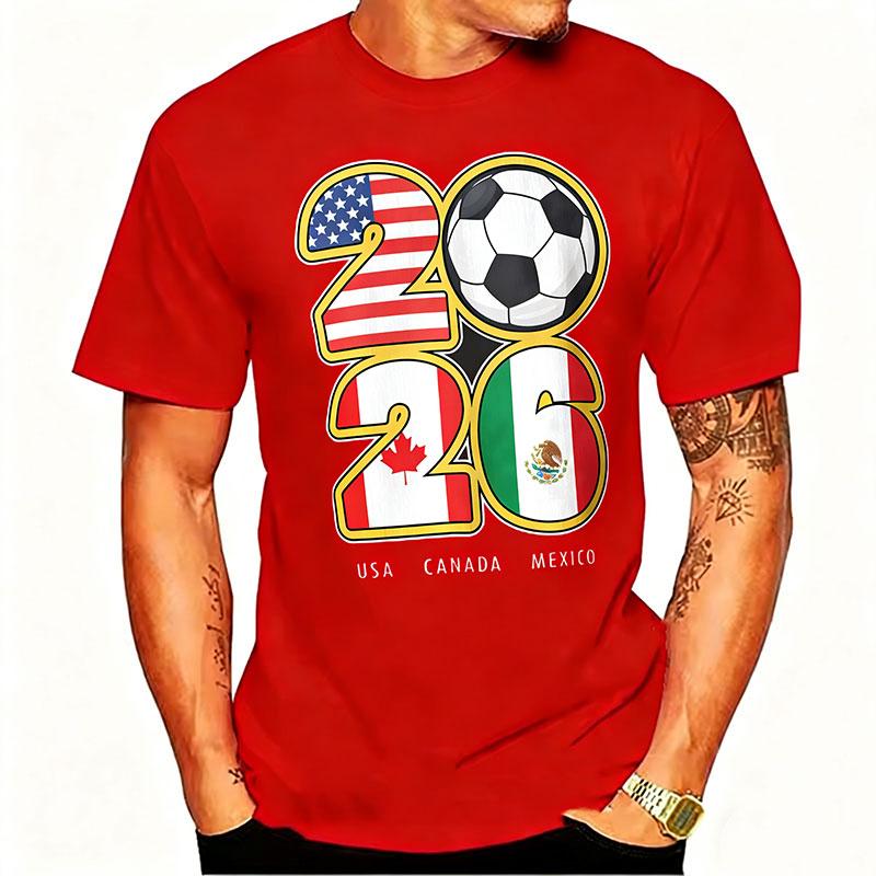 Summer T-Shirt Flag Graphic Tee, Perfect Gift for North American Football Fans & Supporters