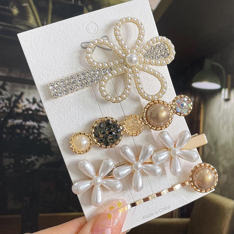 

1 Набір Перлинних Заколок для Волосся для Жінок Корейські Жіночі Шпильки для Волосся Дівчинка Геометричні Шпильки для Волосся Модна Шпилька Бічна Кліпса Аксесуари для Волосся