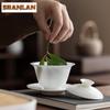Mutton Fat Jade Porcelain Sancai Gaiwan Elegant Tea Tureen Tea Bowl With Lid Kit Tea Brewing Cover Bowl Chinese Tea Set Craft