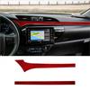 2Pcs Red Carbon Fiber Interior Console Dashboard Cover Trim For Toyota Hilux