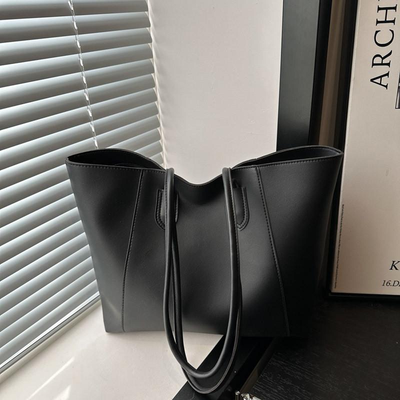 Stylish And Trendy Large Pu Tote Bag For Women In Black Coffee Yellow Brown And Red Colors