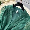 Francia Vintage Ricamo Abiti Formali Donna Estate Autunno Manica Lunga a Lanterna Pizzo Perla Ballo Serale Compleanno Abito da Festa