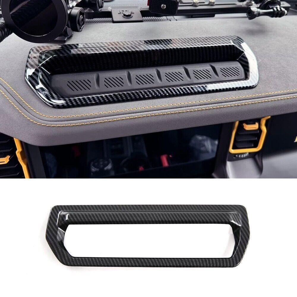 Carbon Fiber Look Dashboard Control Switch Bezel Trim For 2021-2024 Ford Bronco
