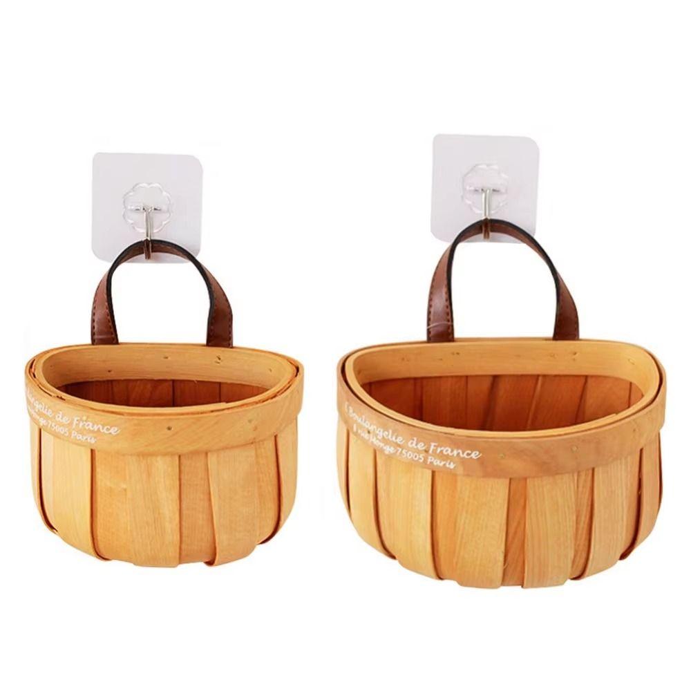 Waterproof Wall Hanging Storage Basket with Handle Desktop Clutter Sorting Box  Farmhouse