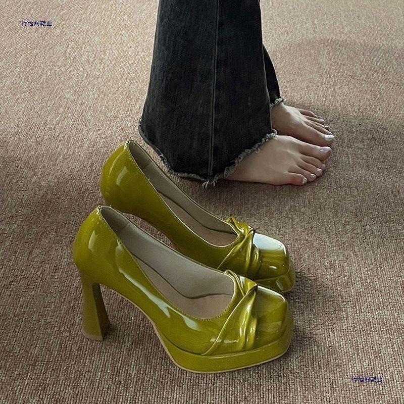 Buty na obcasie damskie nowe seksowne grube obcasy temperament niszowe wodoodporne platforma wszechstronne buty Mary Jane