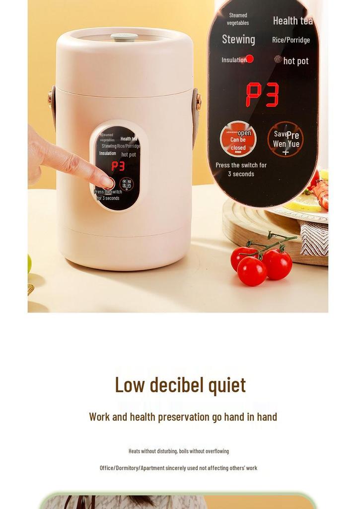 Douyin Celebrity Electric Stew Pot: Portable Multi-Function Soup & Porridge Cooker with Clear Stainless Steel Design