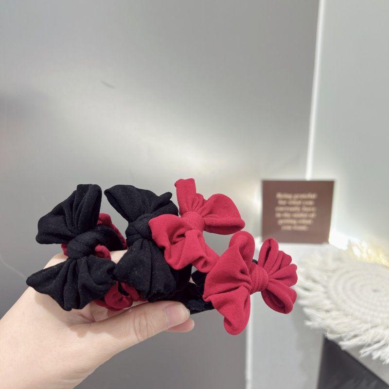 High-End Red Bow Hair Ties: Seamless, High Elasticity, No Damage for Women – Perfect for New Year Festivities