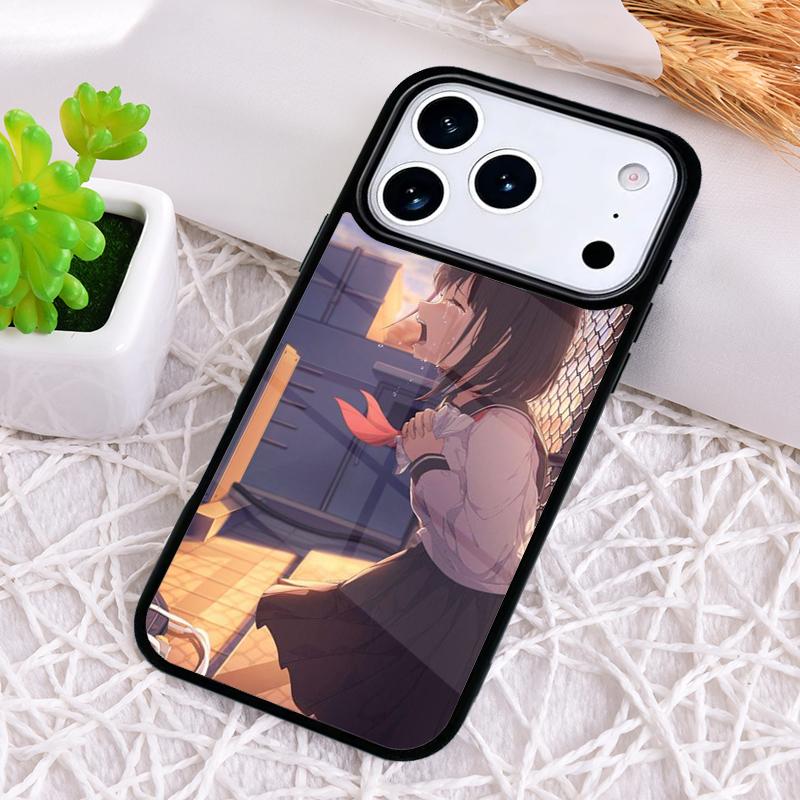 Sad Japanese Anime Shockproof Phone Case for iPhone 17 Air 16e 15 11 12 14 13 Pro Max Cover Coque