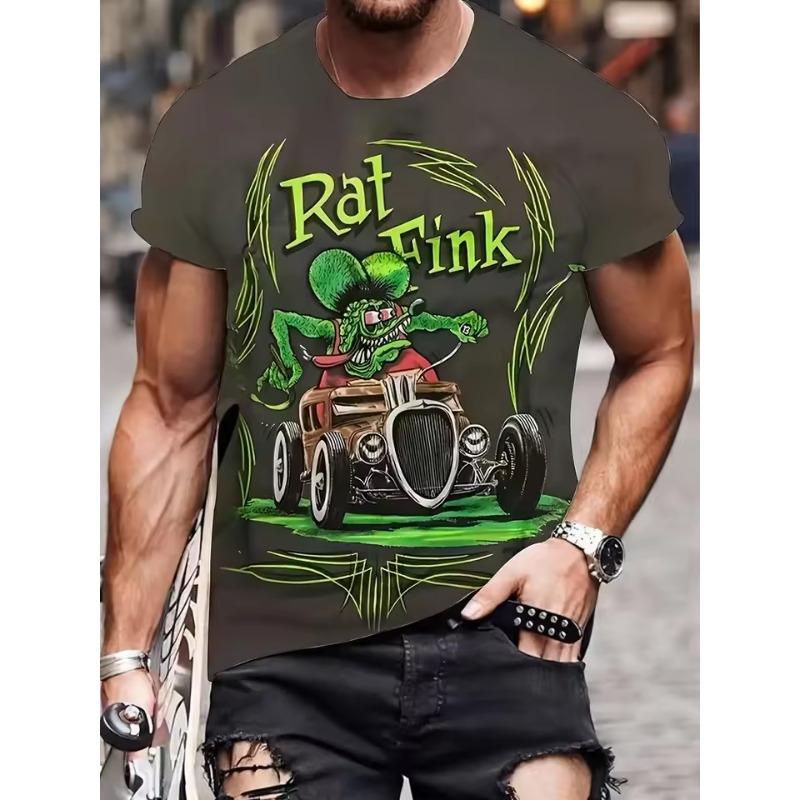 Funny Men's T-shirt Summer Outdoor Round Neck Short Sleeve Top Cartoon 3DPrint Street Loose T-shirt Men's Oversized Clothing