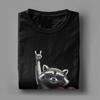 Funny Raccoon Rock On Unisex Women Valentines Day Cotton T Shirt For Unisexs Summer  Classic TShirts Plus Size Casual Clothes