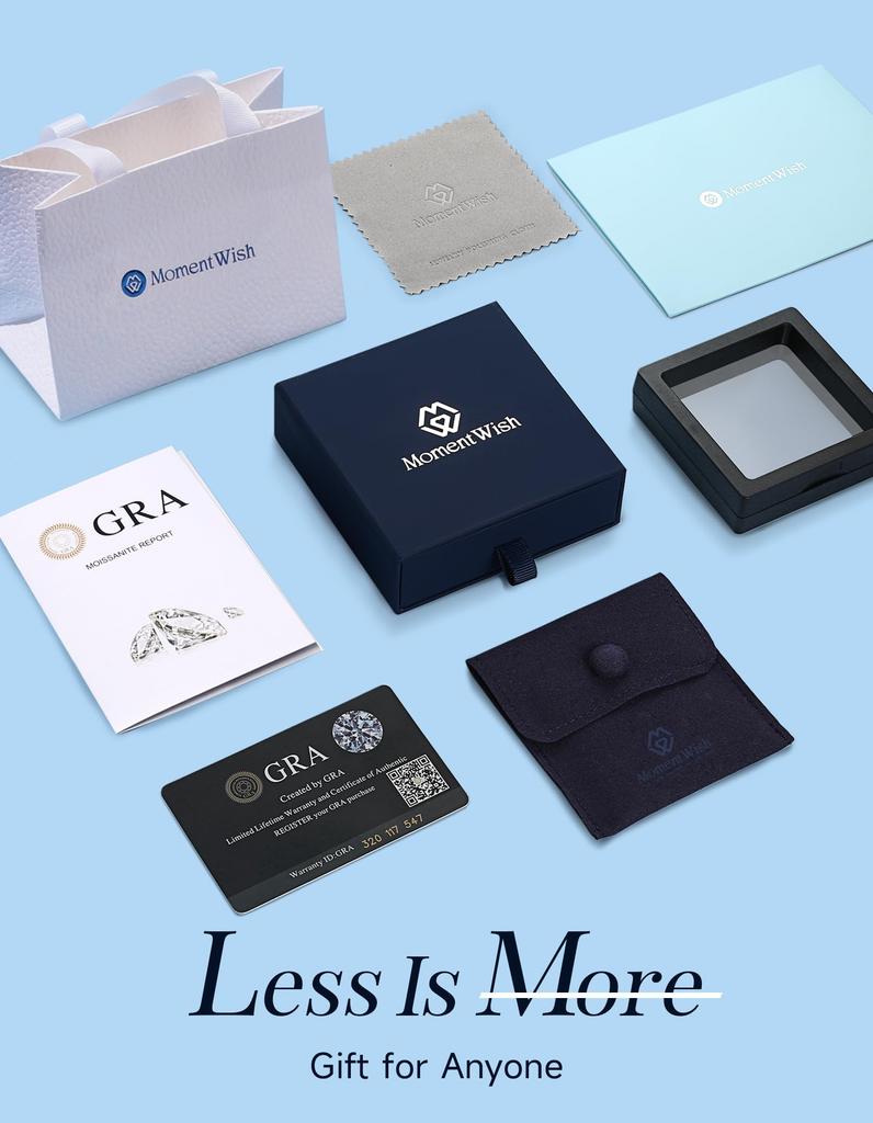 MomentWish Moissanite 2 Carat Earrings Earrings Hypoallergenic Earrings D Color VVS1 Imitation Diamond Earrings Earrings, Women's Women's Women's