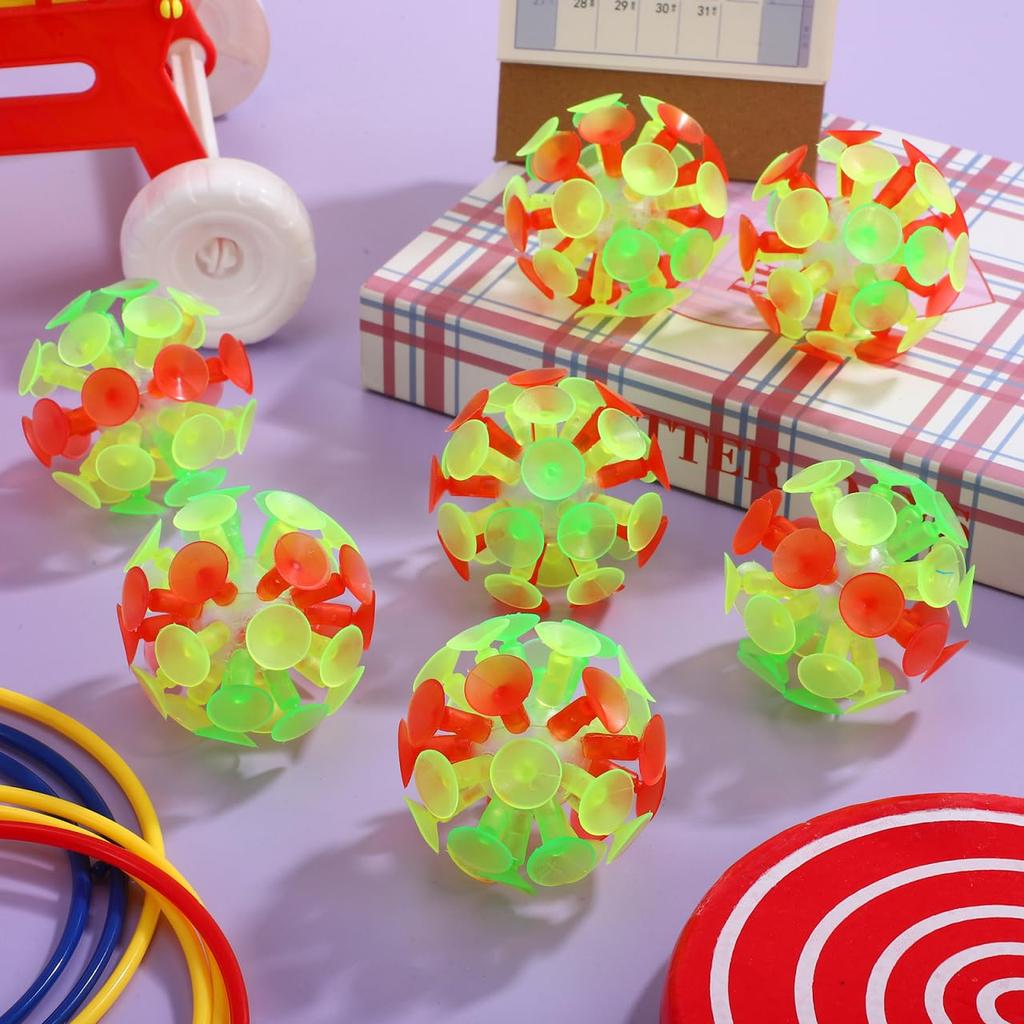 ERINGOGO Suction Cup Ball Toys, Set of 10, PVC Bounce Toys for Kids, Parent-Child Play, Birthday, Party, Carnival Prizes (Random Colors)