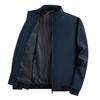 Men's Slim Fit Windproof Jacket - American Business Casual, Stand Collar, Plus Velvet, Warm & Wear-Resistant.