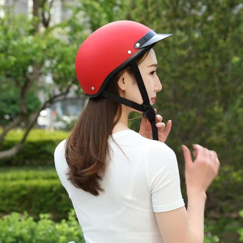 Electric Car Motorcycle Helmet Gray Harley Men and Women All Seasons Lightweight Helmet Electric Car Cap Half Helmet