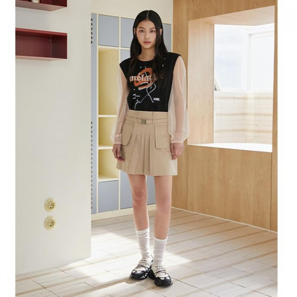 Egoist Pleats Out Pocket Belted Skirt Er2ws362