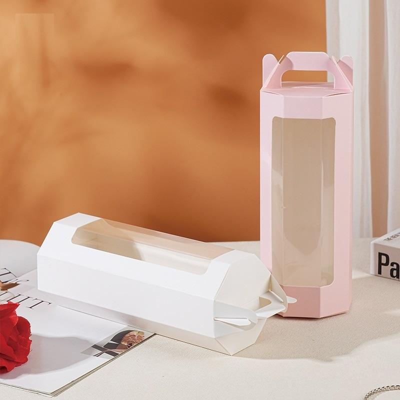 10Pcs Fashionable Octagonal Clear Window Gift Boxes For Flowers And Gifts, Birthday Wedding Valentine'S Day