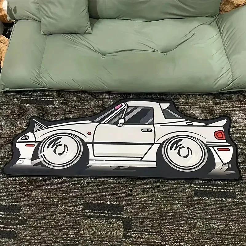 Cartoon Car Carpet Bedroom Soft Non-slip Bedside Mat Children s Room Games Carpet Personalized Home Decor Children s Gifts 500MMx1200MM белый