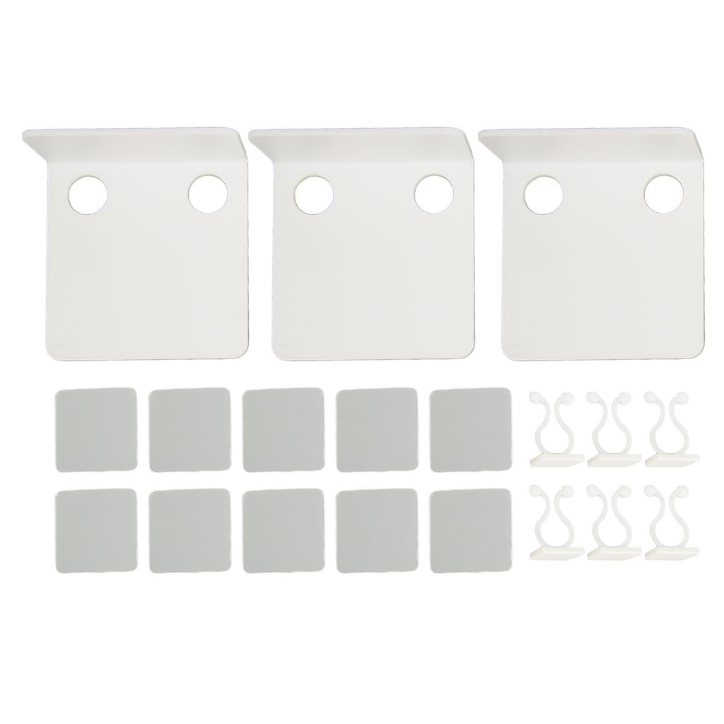3 PCS Small Security Cameras Wall Shelf with 6 Cable Clips 10PCS Tapes Acrylic Waterproof Drill