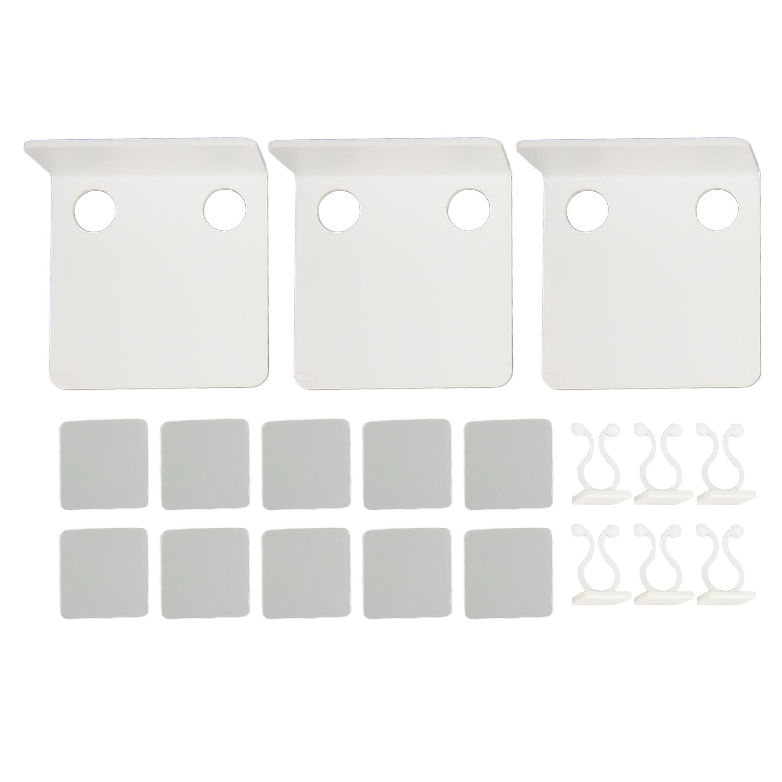 

3 PCS Small Security Cameras Wall Shelf with 6 Cable Clips 10PCS Tapes Acrylic Waterproof Drill білий