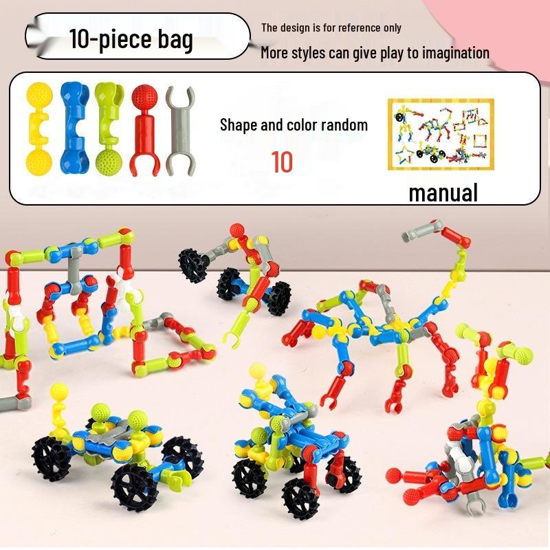 Interlocking Skeleton Building Blocks: Versatile DIY Toy for Creative, Educational Play