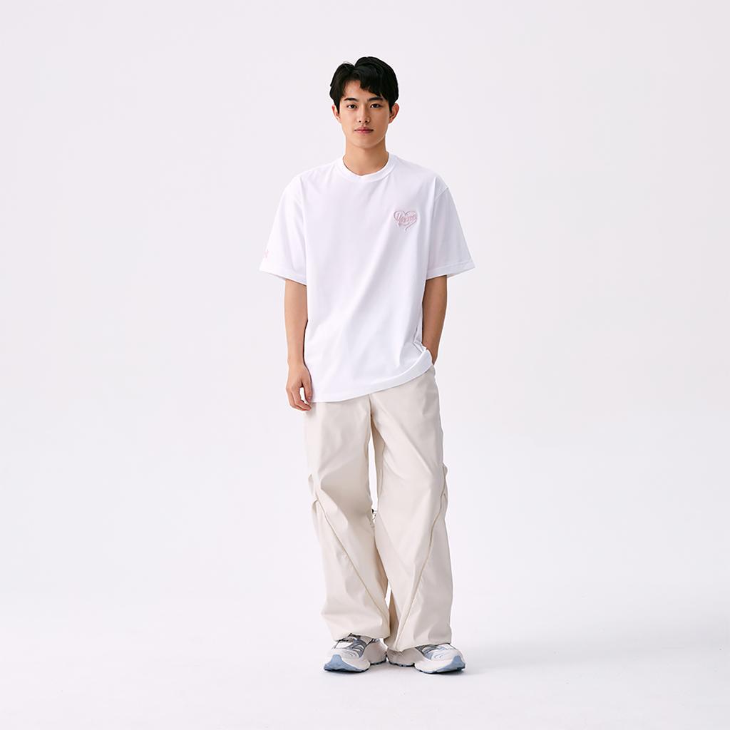 New MLB New York Yankees Heart SS25 T Shirt Unisex Ecru 3ATSH0153-50WHS