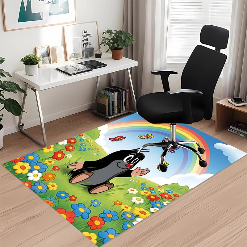 Krtek Printed Carpetrugfor Office Chair Living Room Bedroom Kitchen Room Decor Gifts