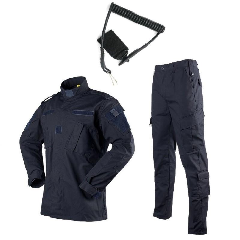 

Темно-синяя рабочая одежда, костюм в стиле рибстоп, блузка, брюки, комплект, униформа полицейской охраны с ремешком для пистолета L